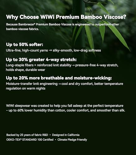 Image of WiWi Viscose from Bamboo Women's Pajamas Set Super Soft Button Down Top and Pants Sleepwear Cooling Pjs S-3X