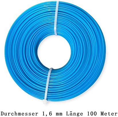 Strimmer Line, Strimmer Wire 1.6mm x 100m, for Garden Electric Lawn Trimmer, Blue Round Nylon Strimmer Spool