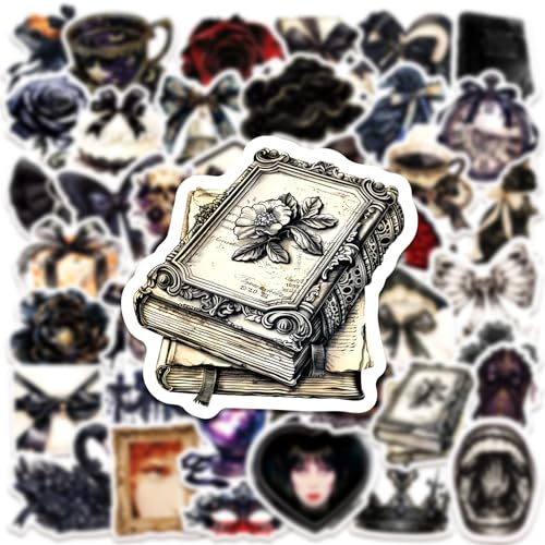 Dark Gothic Stickers,50PCs,Black Bow Laptop Decals Gift Toddlers Teens Girls Cute Cool Kawaii Tools Decorations DIY,Stickers for Hydro Flask