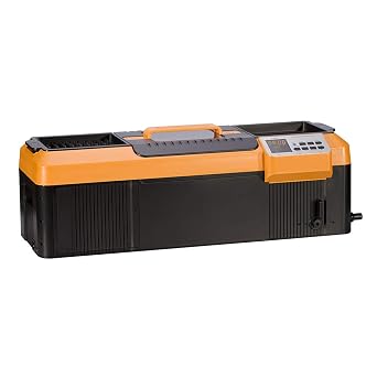 iSonic P4890II Commercial Ultrasonic Cleaner, Plastic Basket, Heater, Drain, 110V, 2.3Gallons / 9 Litre, 25.5" Long Tank, Orange/Black