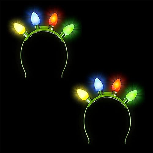 Miniatura 2 de The Dreidel Company Diadema iluminada con bombillas LED coloridas, 6 modos intermitentes, recuerdo de fiesta de Navidad para niños, 8 pulgadas