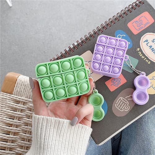 Airpods Pro Case, 3D Pop Fidget Toys Soft Silicone Apple Airpods Pro Case 2021 New Dustproof Shockproof Protective Stress Relief And Anti-Anxiety Toys With Keychain (Mint Green) #TOP2