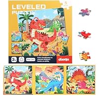 Zocipro Dinosaur Magnetic Puzzles for 3-6 Year Olds, 3-in-1 Dinosaur Jigsaw Puzzle Books, 25-30-42 Pieces Learning Magnet Puzzles, Educational Travel Toys for Kids Boys and Girls