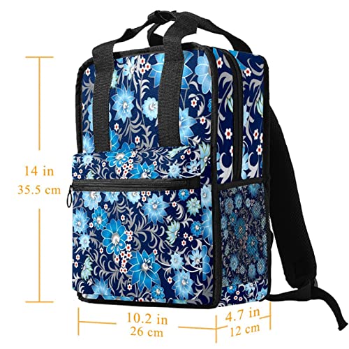 Sac à dos garçons fleurs abstraites bleu idéal pour l'école et sorties