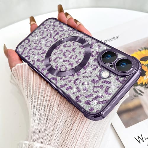 Fiyart Magnetic for iPhone 17 Case,Cheetah Leopard Print 6.3" Purple by Fiyart - Used condition - Image 2