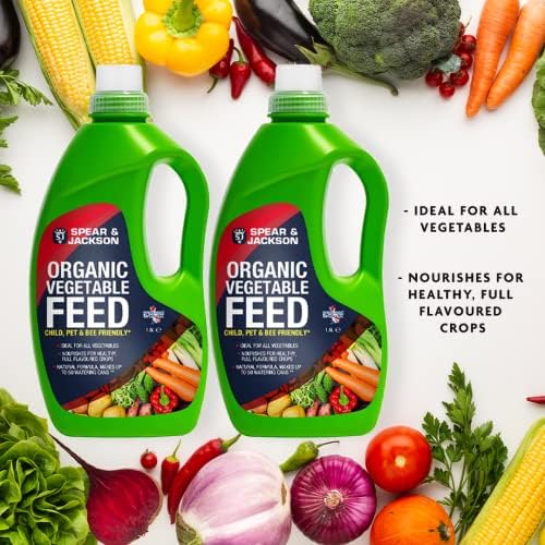 Spear and Jackson - Organic Vegetable Feed - 2 x 1.5L Concentrate - Makes up to 100 watering cans - Safe to use around children, pets and bees