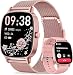 Smart Watches for Women, Answer/Make Call, 1.85'' HD Screen Fitness watch with Heart Rate/Sleep/SpO2 Monitor, Smart watch for iPhone/Android, 120+Sport Mode, IP68 waterproof - Two Straps, Rose Gold