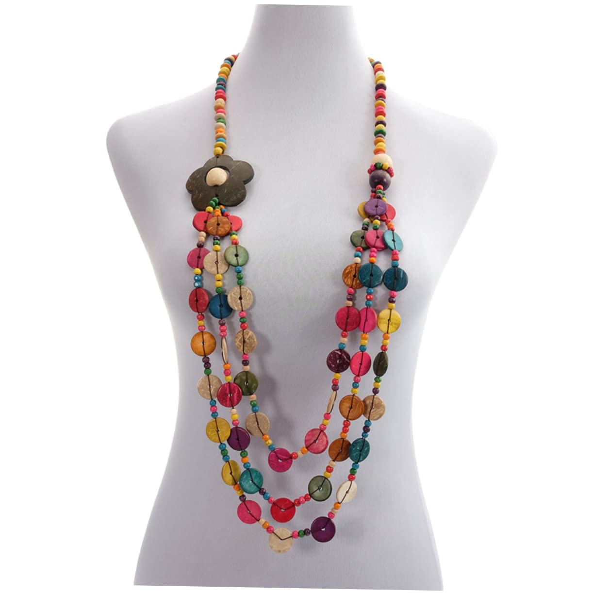 SHERCHPRY En Capas Joyería De Las Niñas Collares De Moda Para Mujeres Boho Choker Joyería Bohemia Gargantilla Etnica Collar De Encanto Africano De Las Mujeres De Madera Nacionalidad Hawai