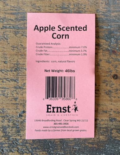 Ernst Grain & Livestock Apple Scented Deer Corn, Whole Kernel Corn for Wildlife Feed and Hunting Attractant, 46 lb Bag