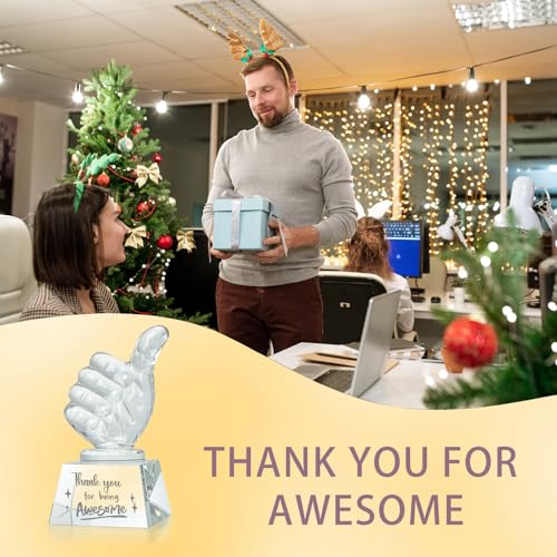 LONGWIN-Employee-Appreciation-Gifts-Crystal-Awards-with-Thumbs-Up-Work-Gifts-for-Coworkers-Staff-Thank-You-for-Being-Awesome-Coworkers-Employee-Teacher-Christmas