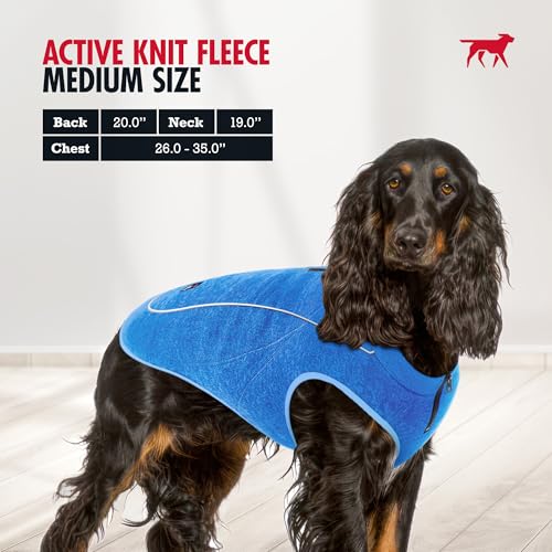 Image of Insulated Fleece Sweater for Dogs | Lightweight Warm Dog Vest | Zipper Port for Harness | Cold Weather Winter Jacket | Rain Snow Repellant Coat | Adjustable for Small Medium Large Male Dogs (Blue /M)