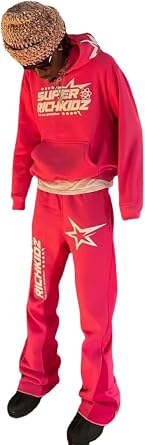 Womens Casual 2 Piece Sweatsuits Fashion Star Letter Print Hoodies Jogger Sweatpants Set Tracksuits