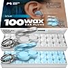 Peace&Quiet | PQ 100 Wax Ear Plugs for Sleeping - Silicone Wax Earplugs for Sleeping and Swimming, Gel Ear Plugs for Noise Cancelling, Sleeping Earplugs, Sound Blocking 32 Db 100 Pillows, White Blue