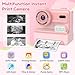 Kids Camera Instant Print, Instant Camera with 1080P Videos,Selfie instant print camera with 3 Rolls Print Paper & 32GB SD Cards, Christmas Birthday Gifts for Girls Age 3-12 (Pink)