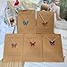 DEQIYIJI Cute Butterfly Pendant Necklace Jewelry Gifts For Women Dainty Stuff With Message Card Blue