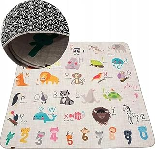 Hamur Home Antypoślizgowa Mata Edukacyjna Dla Dzieci I Niemowląt 150x150cm Można Prać W Pralce Dziecięca Mata Do Domu Na Plażę I Piknik (Animals)