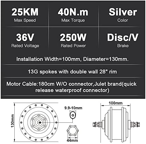 Season E-Bike Conversion Kit, 36V 250W 28" Motor kit with Front Wheel Motor, LCD-Display, 5 Level PAS for Electric Bicycle
