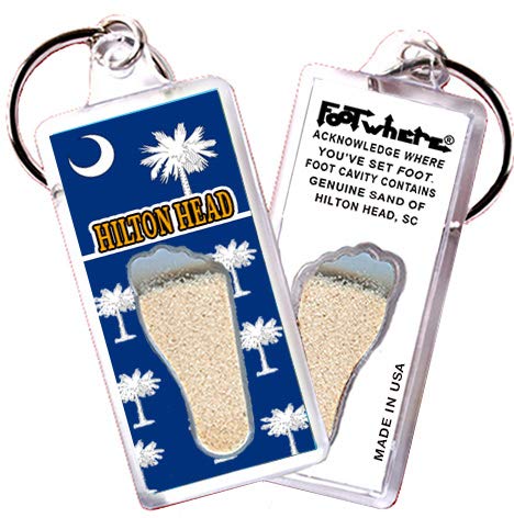 FootWhere Hilton Head Keychain (HH106 - Palmetto Moon). Authentic destination