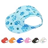 PET SHOW Dog Baseball Cap Dog Paw Print Peaked Cap Pet Sun Hats with Ear Holes Sport Hat for Small Medium Doggies Adjustable Drawstring Puppies Cats Visor Hat Girls Boys Blue/XS