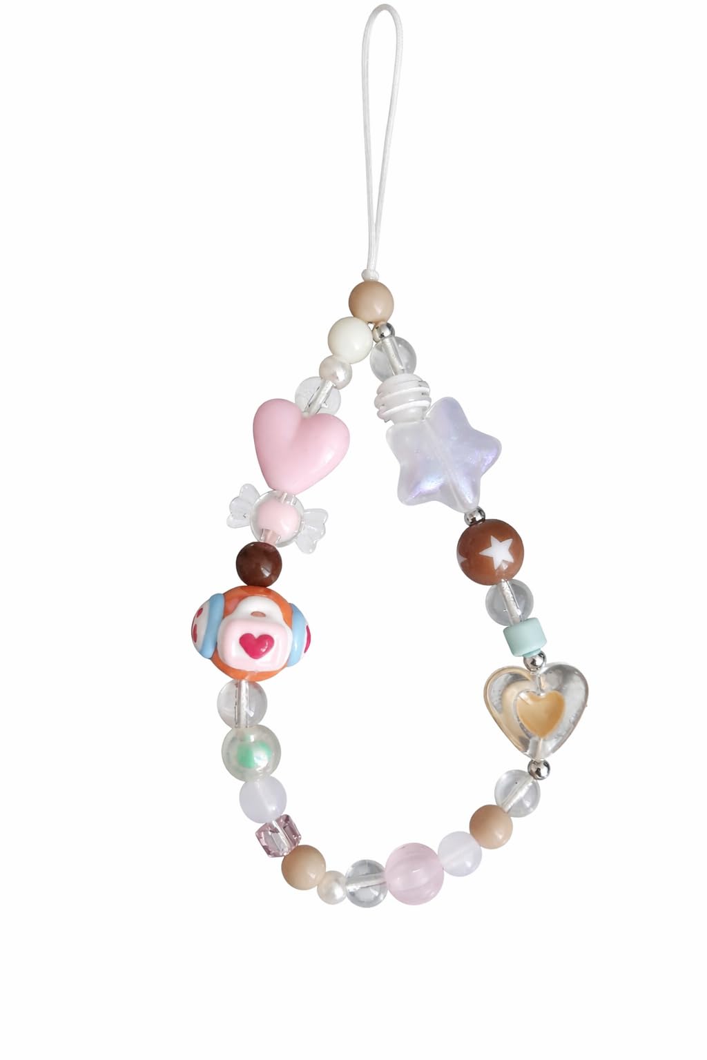 Cute Beaded Mobile Hanging Charm for Phone | Aesthetic Heart & Star Strap | Kawaii Hand Strap Lanyard for Girls | Decorative Phone Charm Gift-image-24