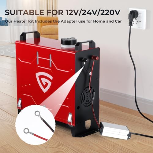 GEARFLOW Diesel Air Heater 8KW, All in One 12V / 24V / 110-240V Night Parking Heater With LCD, Bluetooth APP, Remote Control, AC Power Adapter, Fast Heating For Campervan RV Bus Car Boat Camping Truck - Image 3