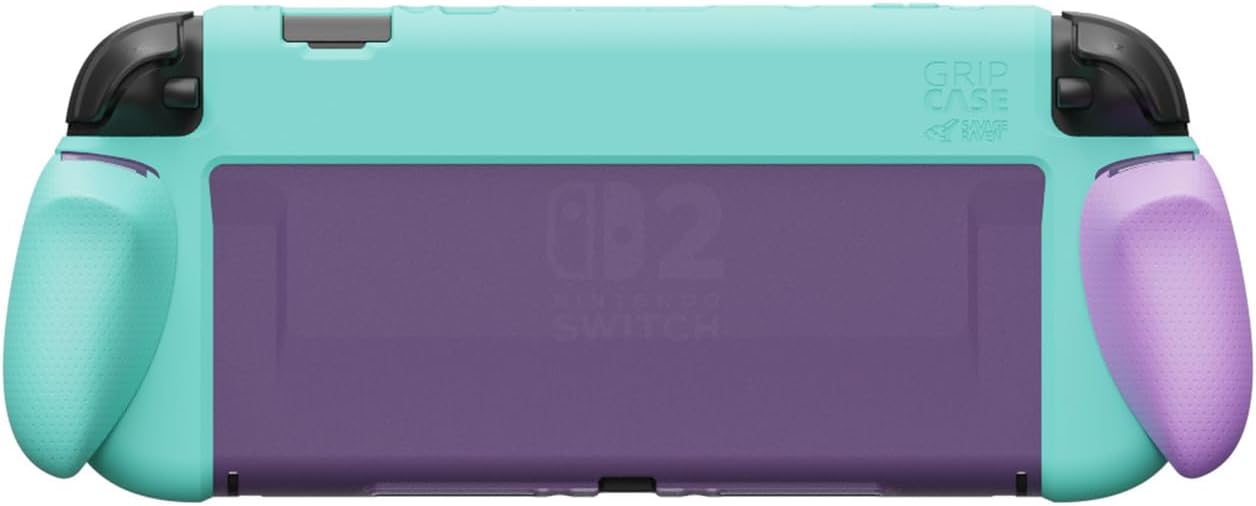 Savage Raven by Skull & Co. GripCase: Soft Protective Case with Replaceable Grips for Nintendo Switch 2- Light Purple/Light Green (Limited Edition)