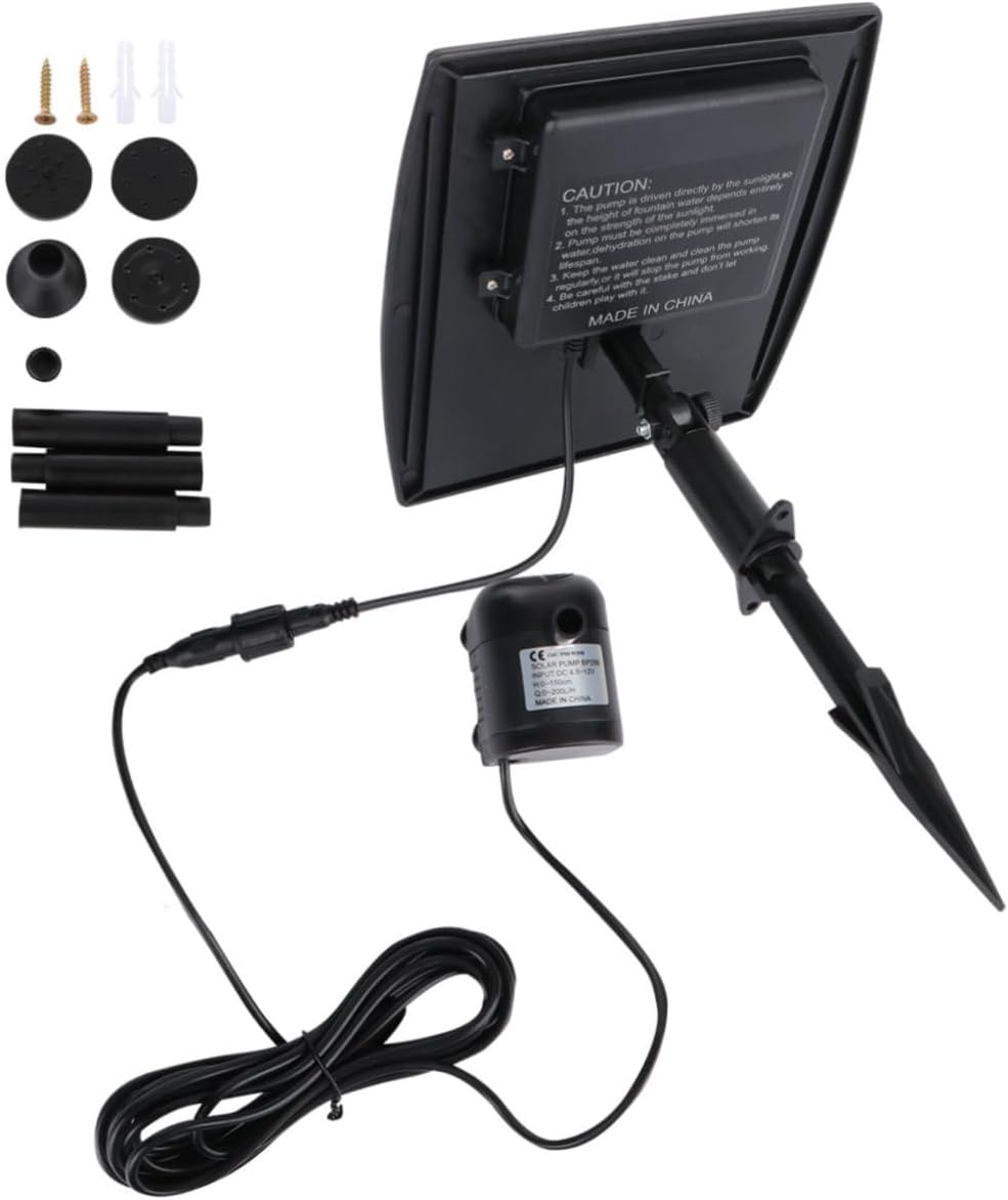 2.5W Solar Powered Pump Submersible Fountain for Garden Aquarium Patio Rate Maximum Spray Height for Water Circulation Decoration