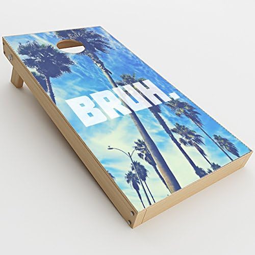 Skin Decal Vinyl Wrap for Cornhole Outdoor Board Game Bag Toss (2 x Pcs. Skins only) / Bruh Palm Trees