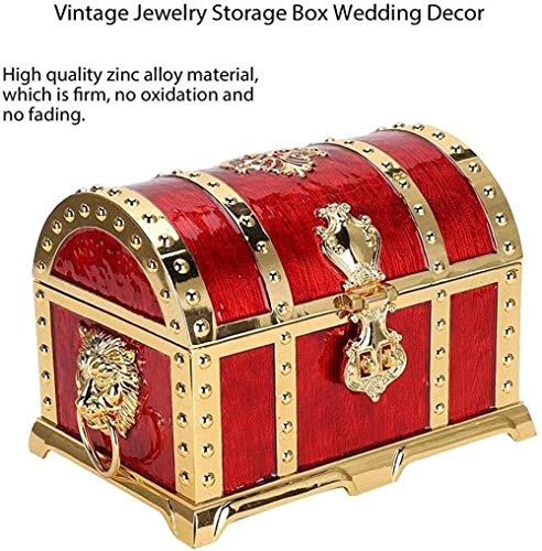 Joyero vintage rectangular para organizar anillos y collares de forma segura 7