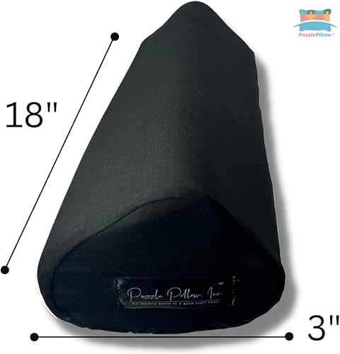 Miniatura 5 de Signature - Almohada terapéutica de algodón negro para el cuello, 3 cilindros, almohada de espalda, almohadas para el cuello 18"