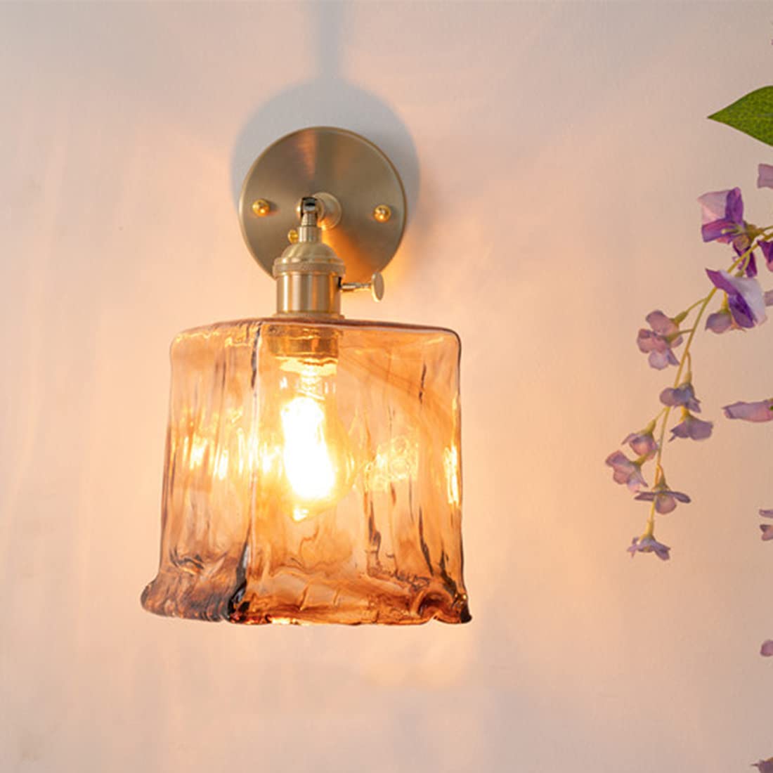 Applique murale en verre dépoli rustique