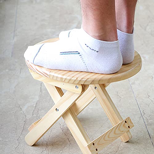 Phsmoo Footstool Camping Stool Solid Wood Pine Portable Folding Outdoor Stool Suitable For Indoor And Outdoor #TOP4
