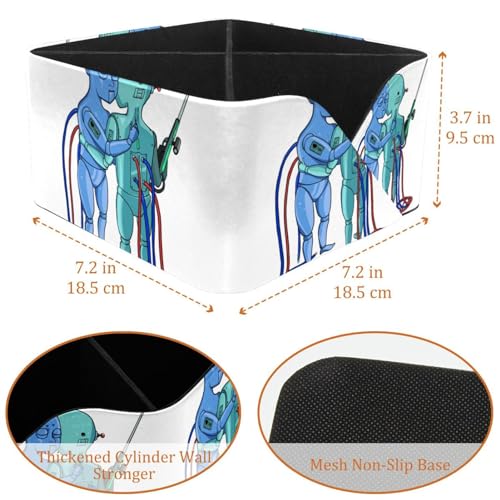 Porte-stylos robots rectangulaire avec compartiments de rangement - 4