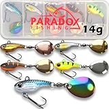 Paradox Fishing Infinity Jig Spinner 5er Set 14g - Spin Jig zum Barsch Angeln Barsch Köder Zander Hecht Spinnerbait Spinn Köder – Barschköder