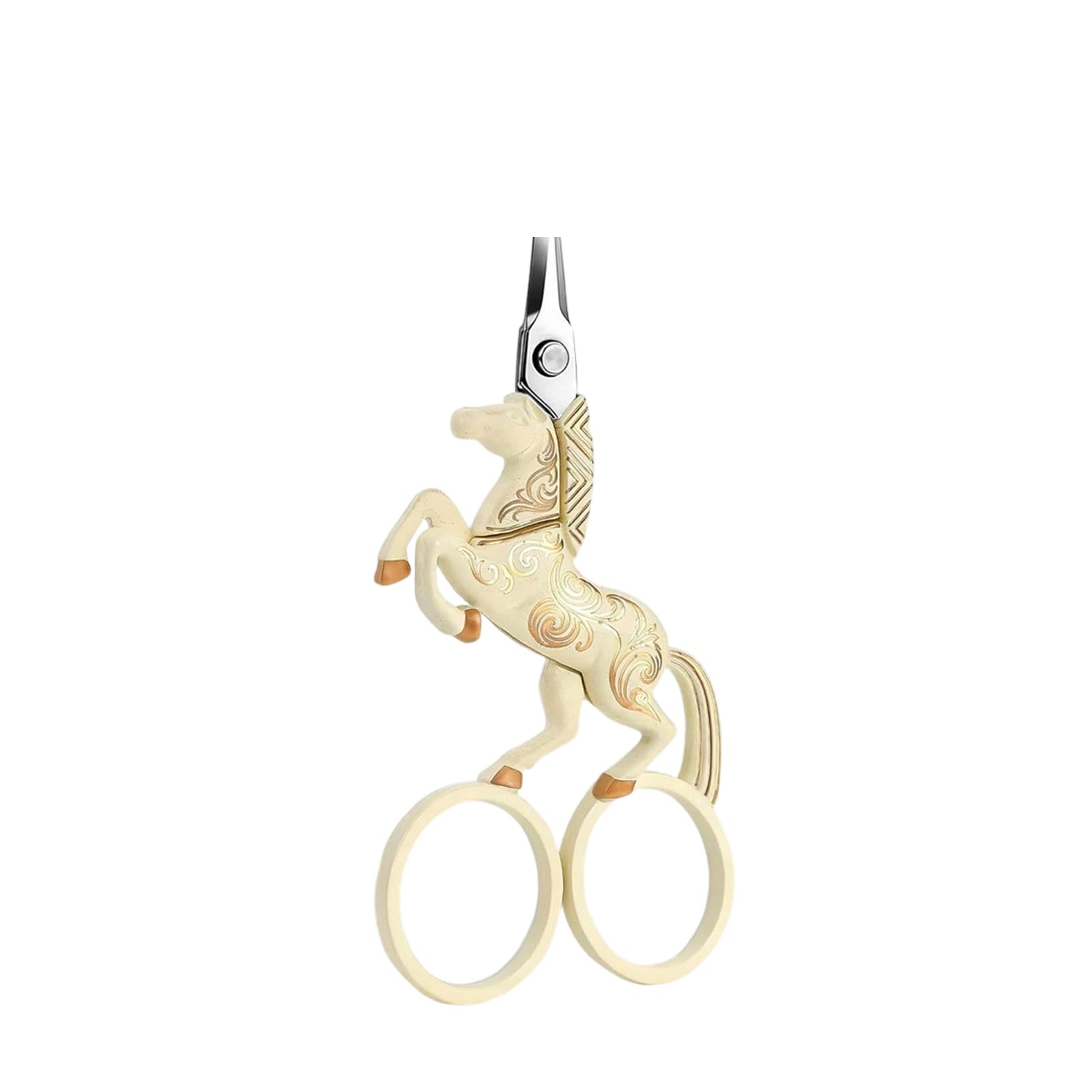 Osniyaw White Antique Embroidery Scissors Rustproof Stainless Steel Scissors Small Sewing Shears Tailoring