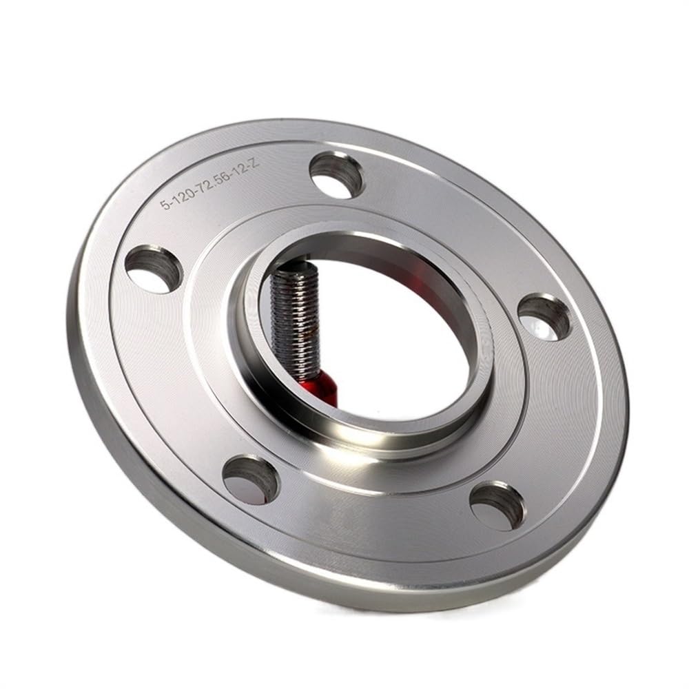 Separadores De Ruedas para Coche 2 Piezas 12/15/20mm 5x120 72,56mm Adaptador Espaciador de Rueda M14x1,25(2PCS 12MM)