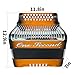 Accordion, 12 bass 31 keys G/C/F full scale accordion, adult instrument, equipped with carrying case and strap, suitable for beginners to professionals (gradient orange)