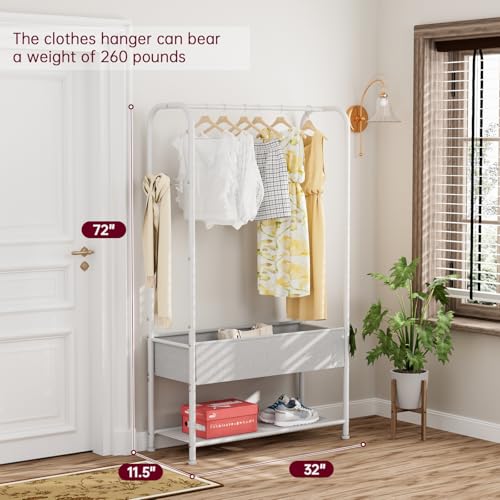 SINGAYE Clothes Garment Coat Rack Drying Clothing Racks Metal Freestanding for Hanging Clothes Portable Closet for Laundry Bedroom White thumbnail 6
