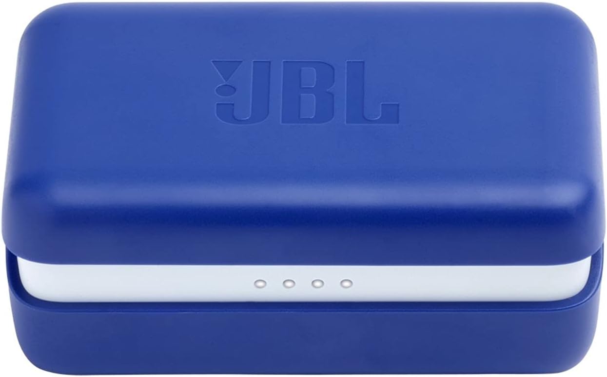 JBL ENDURANCE PEAK - True Wireless Earbuds, Bluetooth Sport Headphones with Microphone, Waterproof, up to 28 Hours Battery, Charging Case and Quick Charge, Works with Android and Apple iOS (blue)