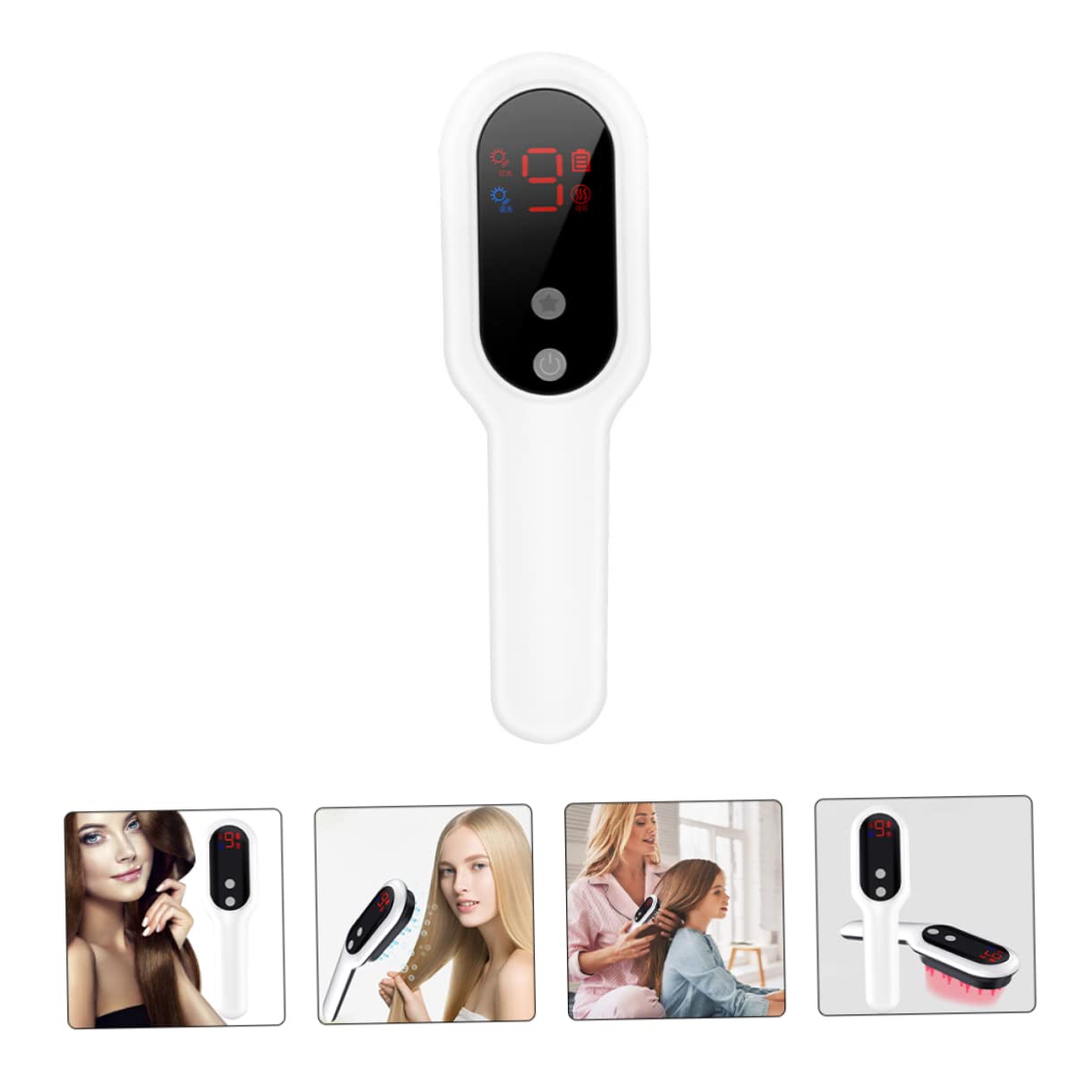 Pettine Massaggiante Elettrico per Cuoio Capelluto, Abs e Tpu | Massaggiatore Capelluto Elettrico, Rilassamento e Aumento del Flusso Sanguigno, Bianco