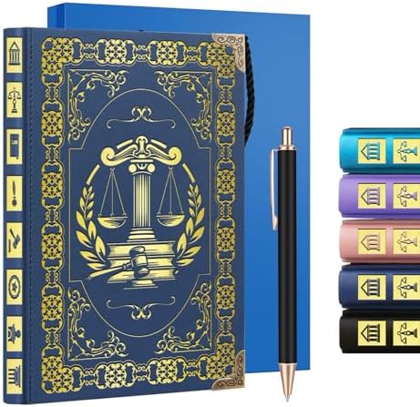 Lawyer Gifts for Women Men,Dark Blue A5 Lawyer Faux Leather Vintage Notebook Law School Gifts for Law Student Lawyer Graduation Gifts,200 Pages 120 Gsm Thick Ruled Paper With Pen,Future Lawyer Gifts (lawyer Dark Blue)