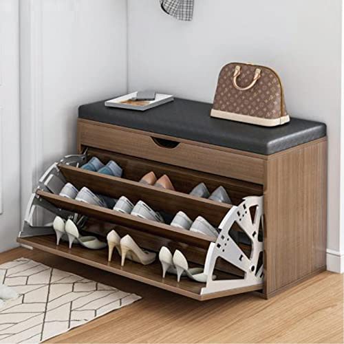 Banc à chaussures 3 niveaux grande capacité 218 kg avec rangement fermé