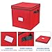 Primode Christmas Ornament Storage Box with Dividers | Stores up to 64 Holiday Ornaments | Decorations Accessories Storage Container and Organizer | Durable 600D Oxford Material (Red)