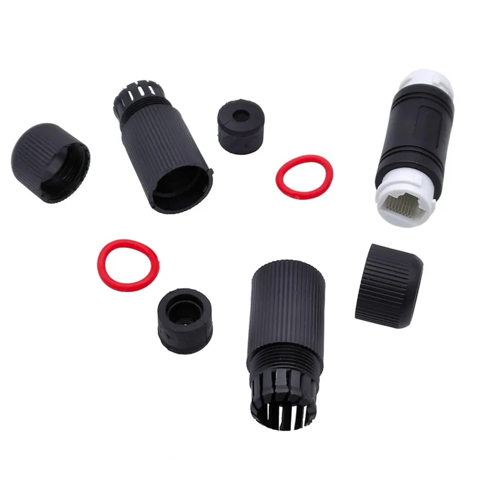 Lot de 10 rallonges de câble réseau haut débit RJ45, connecteur d'accueil Ethernet, direct IP67(White)