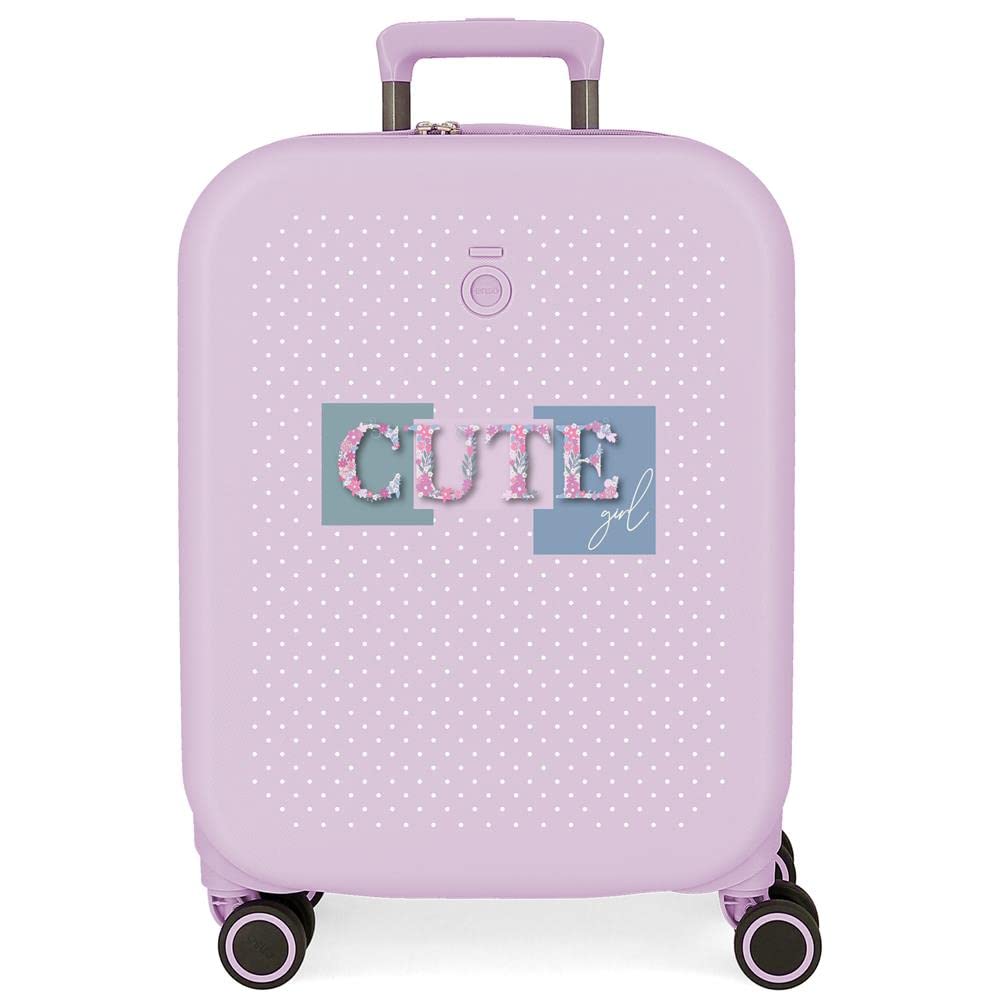 Enso Cute girl Maleta de cabina, Morado, Rígida, 4 Ruedas dobles | Equipaje de Mano
