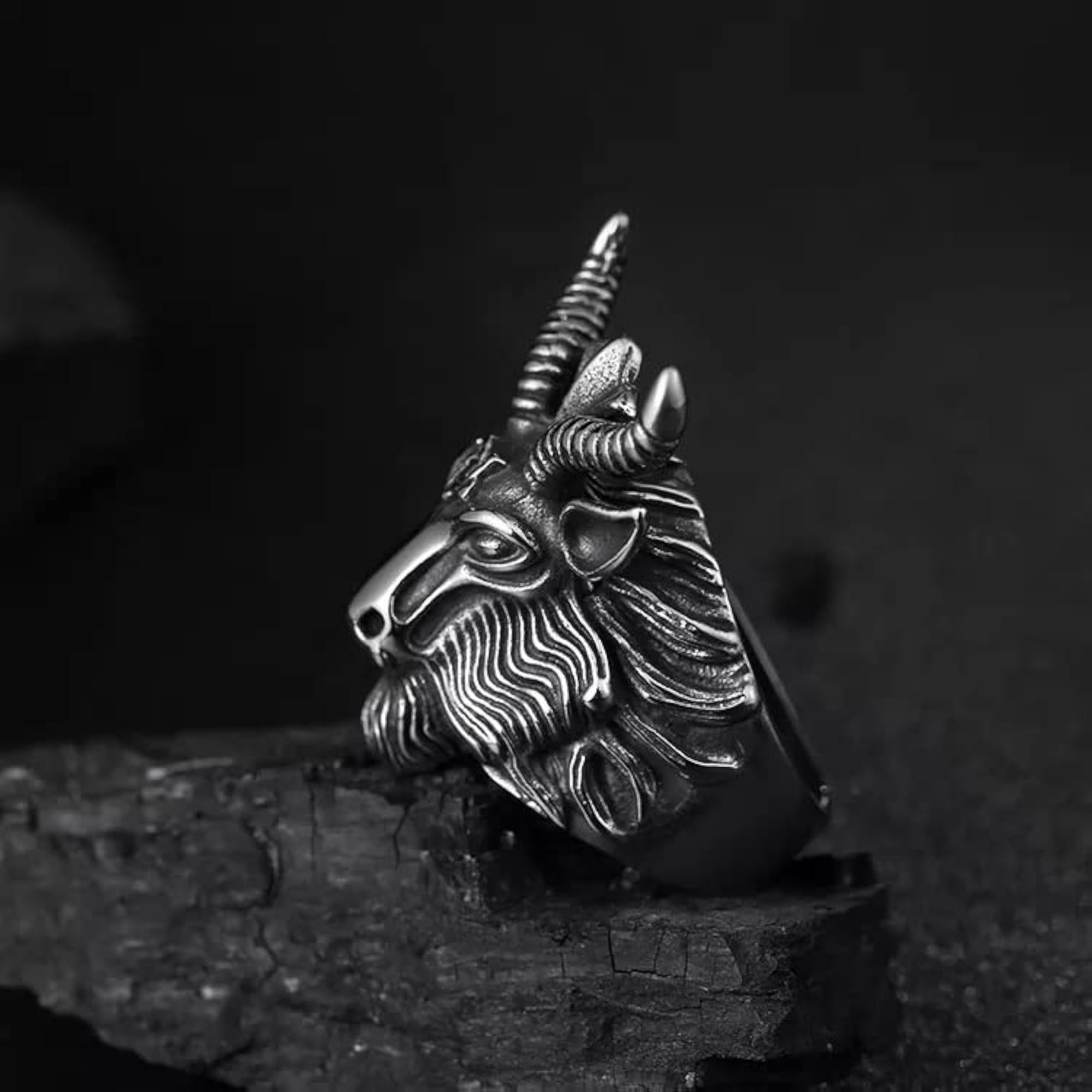Men's Satan Silver Colour Bikers Ring