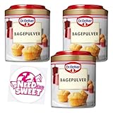 Bundle: Dr. Oetker Bagepulver 3er Pack Set (3x140g Dose) – Klassisches Backpulver Vorrat 420g und 1 Needforsweet Aufkleber