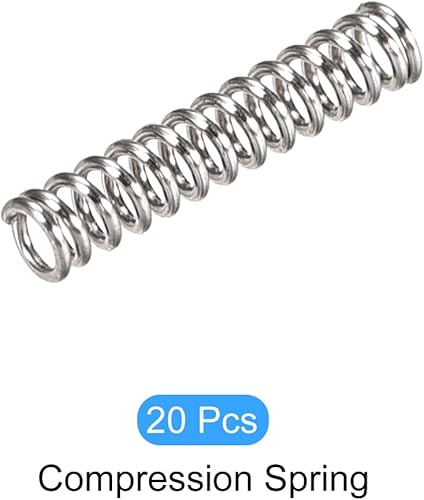 Miniatura 166 de METALLIXITY Resortes de compresión (0.020 x 0.118 in de diámetro exterior, 0.787 in de longitud libre) 20 unidades, resorte de extensión de acero