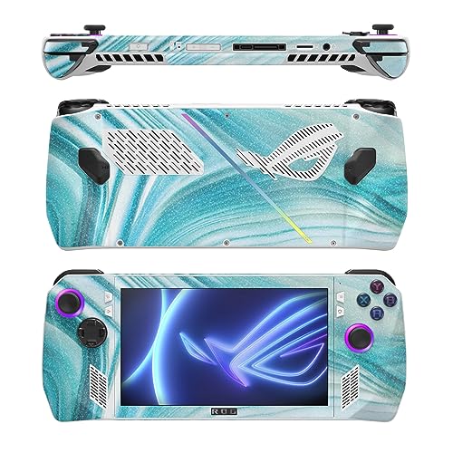 Image of MightySkins Glossy Glitter Skin Compatible with Asus ROG Ally - Aquamarine Quartz | Protective, Durable High-Gloss Glitter Finish | Easy to Apply