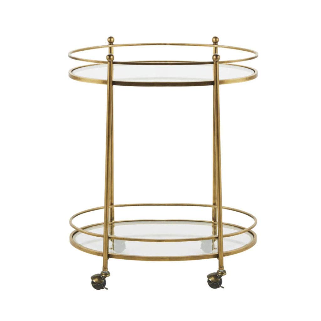 asdchZen 2 Tier Iron Service Trolley Household Hotel Restaurant Rack Multifunctional Storage Trolley